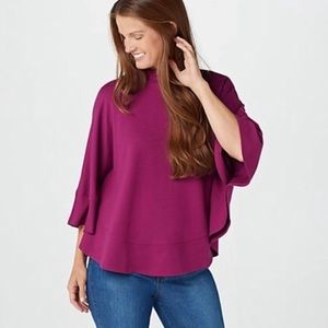 Isaac Mizrahi magenta poncho size L